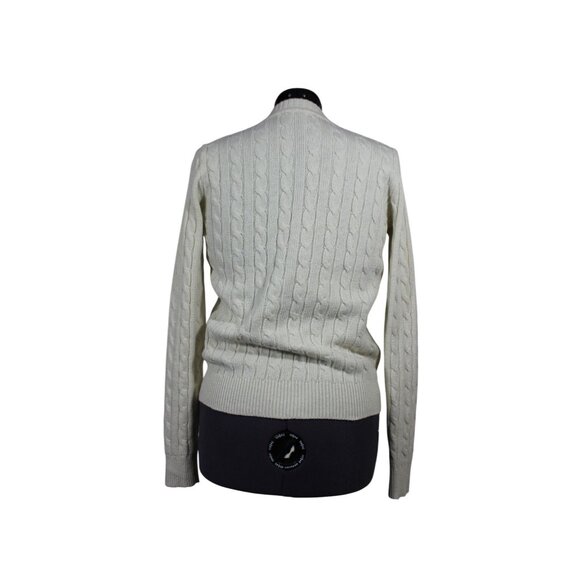 J. Galt women's wool blend cable knit v-neck button front long sleeve cardigan - Picture 3 of 10